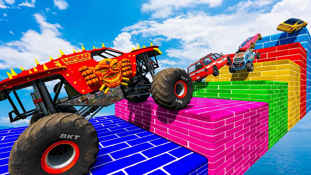 Test Cars Against Giant Barriers in BeamNG.Drive