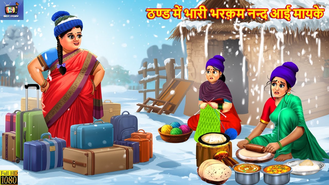 ठण्ड में भारी भरक़म नन्द आई मायके | Thand Me Nanad Aayi Mayke | Hindi Kahani | Moral Stories |Cartoon