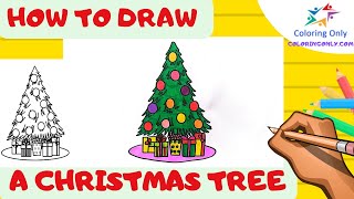 How to Draw A Christmas Tree in 6 minutes - Step-by-Step Drawing Guide