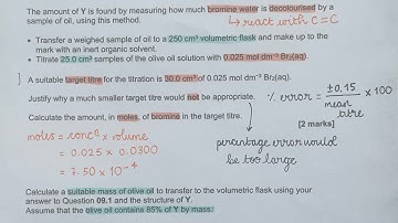 Worked exam answer - AQA AS / A level organic back titration question
