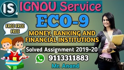 ECO-9 Solved Assignment||English Medium||2019-20