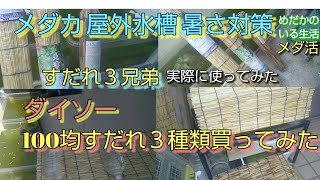 メダカ ダイソー すだれ 屋外水槽 暑さ対策 100均すだれ３種類買ってみた 実際に使ってご紹介します 梅雨が終わったらすぐに夏ですよ☀️