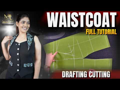 Waistcoat Drafting & Cutting Full Tutorial | Perfect Fitting Vest Coat