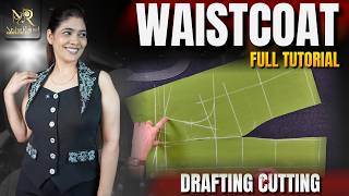Waistcoat Drafting & Cutting Full Tutorial | Perfect Fitting Vest Coat