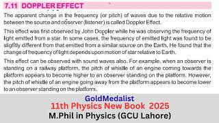 Doppler's Effect Class 11 | 11th Class Physics New Book || Unit 7 waves & vibrations | Topic 7.11