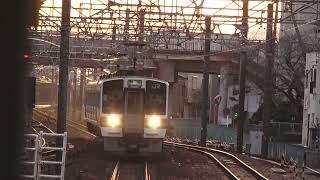 東海道本線２１１系＋２１１系普通列車熱海行き藤枝駅到着シーン2021.02.23.