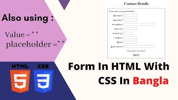 Form In HTML With CSS | Bangla Video Tutorial On Web Design No : 35