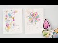 Watercolor simple ink and wash cards for beginners