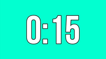 15 SECONDS COUNTDOWN TIMER WITH GREEN SCREEN BACKGROUND