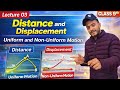 Motion by Muneer Sir || 3rd lecture __Topic: Distance, displacement .Uniform and non uniform motion.