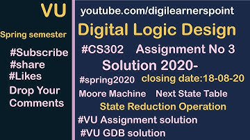 CS302 Assignment 3 Solution 2020-Spring Semester-VU-Digital Logic Design