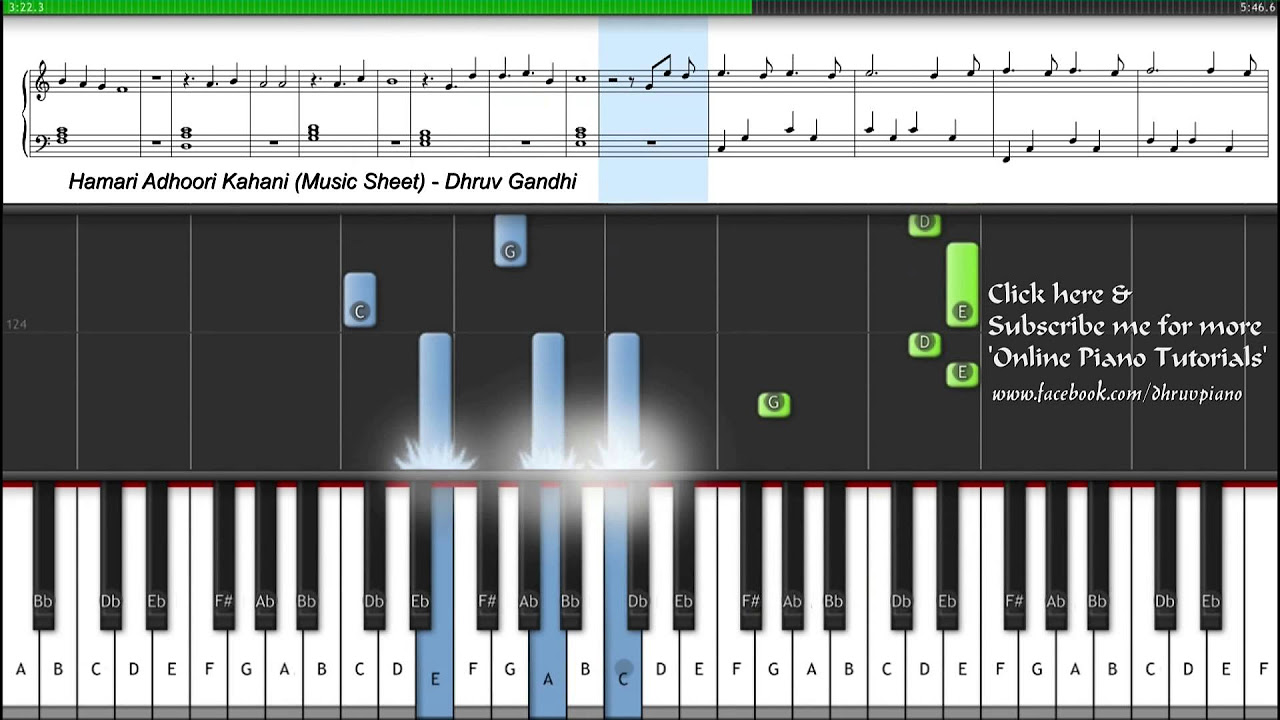  Hamari Adhuri Kahani Arijit Singh  Piano Tutorial  Sheet Music  MIDI    EASY to ADVANCED