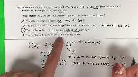 Algebra I STAAR 2018: Question 46: Exponential Functions