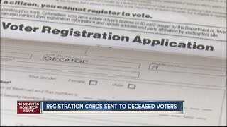 Registration cards sent to deceased voters