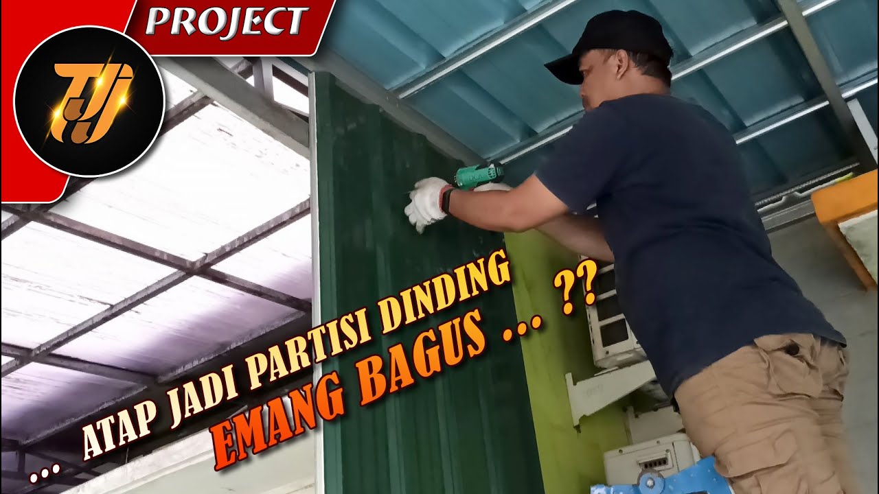 Ngasal tapi endingnya malah keren, Bikin partisi dinding industrial pake atap baja ringan