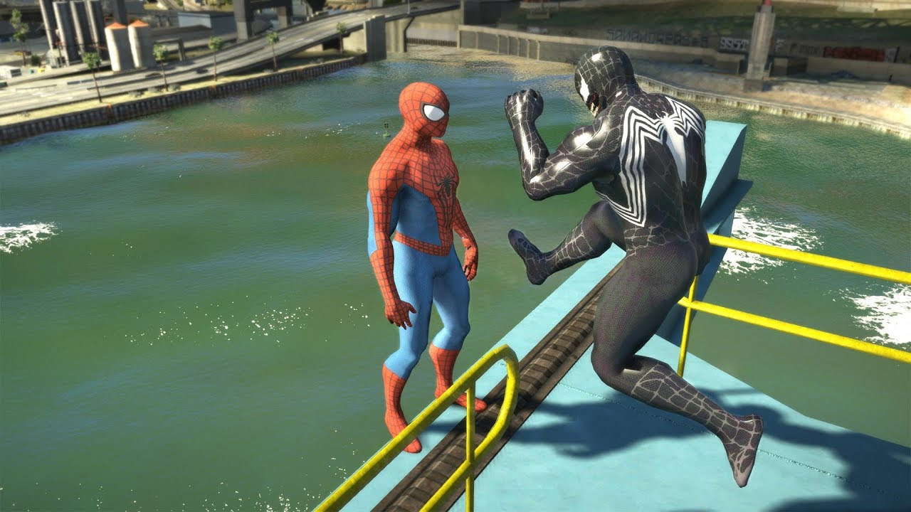 gta 5 spiderman water ragdolls