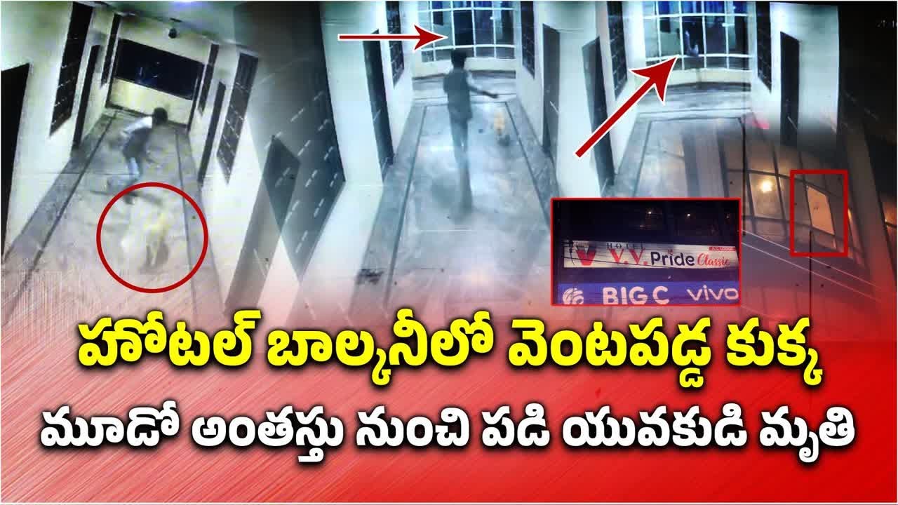 A Youth Tried To Escape From Dog at a Hotel In Chanda Nagar, Hyderabad || Samayam Telugu