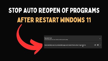 Stop Auto Reopen Of Programs After Restart Windows 11