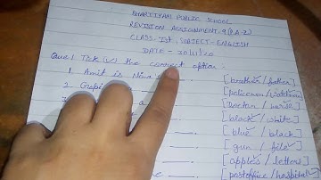 Bhartiyam Public  School/Class-1/English/Revision Work-8 & 9