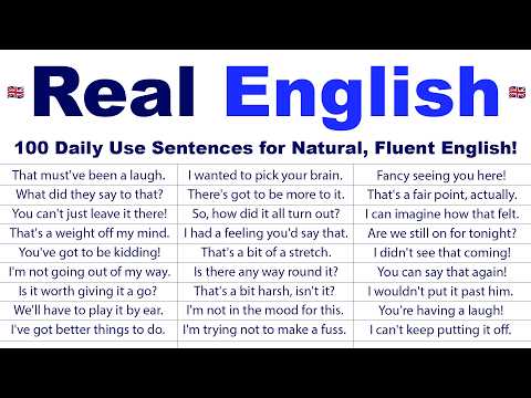 Real English: 100 Daily Use Sentences for Natural, Fluent English!