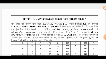 Hpssc Hmirpur Advertisement Designer  Post Code 859 & Artist  860 (Official) Provisional Answer key