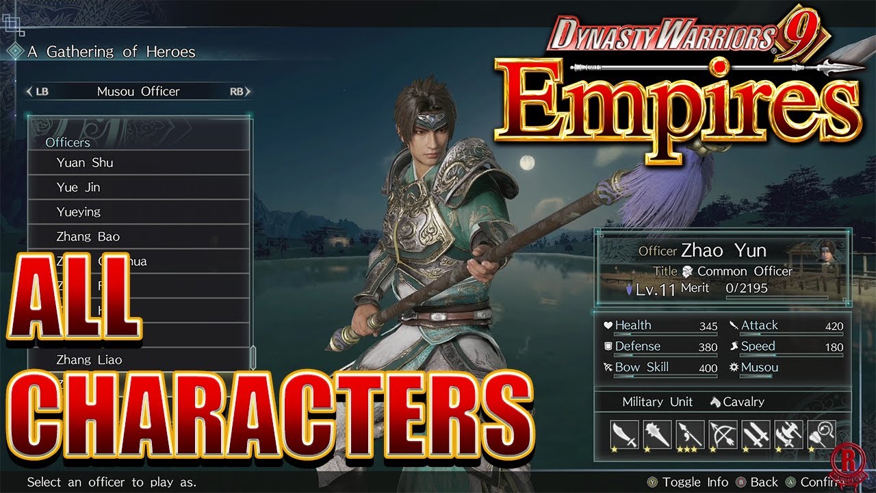 Dynasty Warriors 9: Empires - All Characters & Gallery Art (English ...