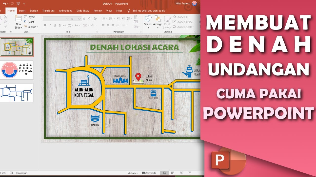 TUTORIAL CARA MEMBUAT DENAH/PETA UNDANGAN DI POWERPOINT - YouTube - Cara Membuat Denah Lokasi Dengan Google Maps Dan Powerpoint