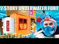 2 STORY UNDERWATER BOX FORT CHALLENGE!!