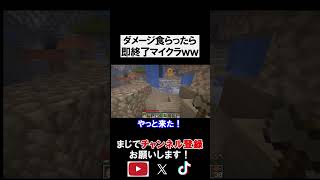 ダメージを食らったら即終了するマイクラが鬼畜すぎたwwww マインクラフト 実況 マイクラ #shorts