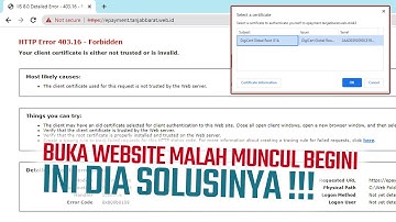 Mengatasi error your client certificate is either not trusted or is invalid pada website