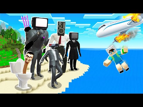 UÇAĞIMIZ SKİBİDİ TUVALET ADASINA DÜŞTÜ - 😱 Minecraft