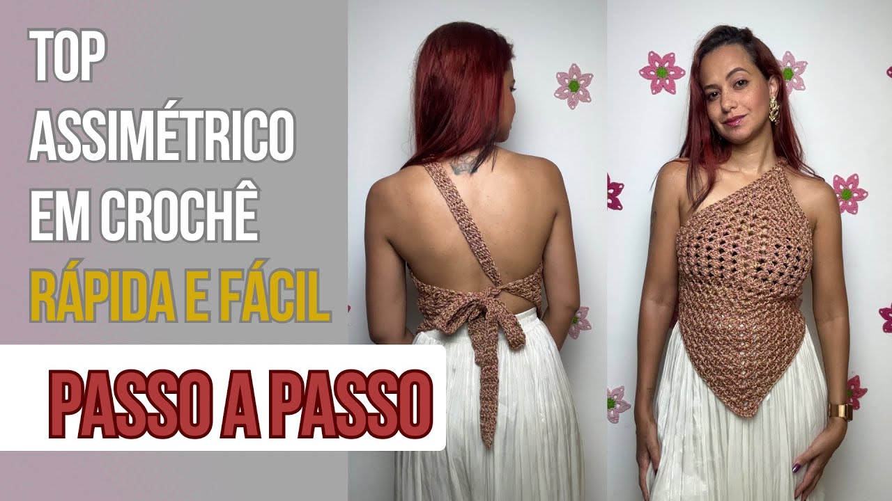Top Assimétrico em Crochê | Square da Vovó | Rápido e Fácil (Passo a Passo)
