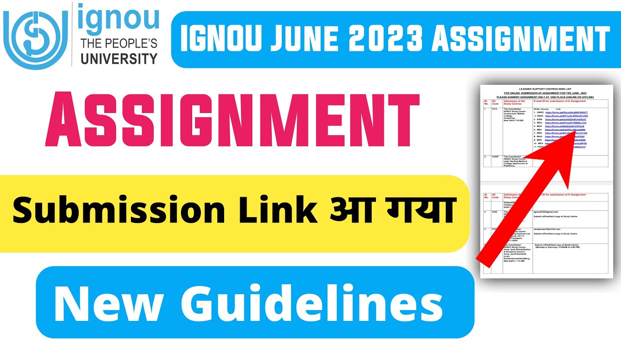 (Breaking News) IGNOU Released Assignment Submission Link for the June ...