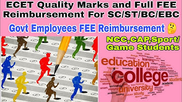 ECET Full Fee Reimbursement SC/ST/BC/EBC | ECET GOVT Employee|TS ECET Qualify Rank | TS ECET RESULTS
