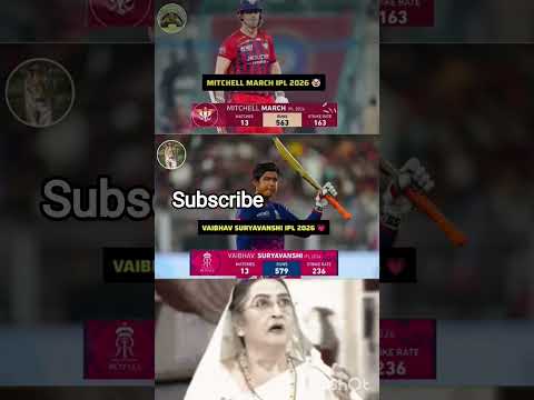 Mitchell March 🐢 vs Vaibhav Suryavanshi 🐯 IPL 2026 🔥 Biggest Run Machine Clash! #shorts