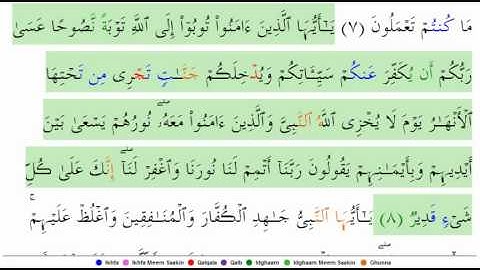 66 Surat At-Tahrim (Arabic: سورة التحريم) (Banning, Prohibition)