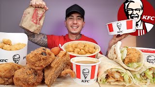 MUKBANG EATING KFC Fried Chicken, Popcorn Chicken Poutine, Chicken Twister, Popcorn Chicken