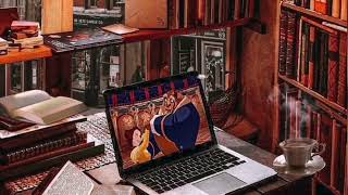 OLD LIBRARY AMBIENCE: Rain🌧️ Sounds, Book Sounds📖, Writing Sounds🖋️, Candle Flame Crackle...