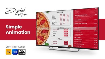 Simple Animation | Horizontal Screen | Digital Menu | Digital Signage | Digital Menu Board