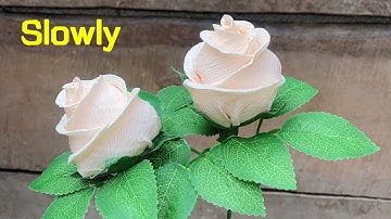ABC TV | How To Make Twisted Rose From Crepe Paper #3 (Slowly) - Craft Tutorial