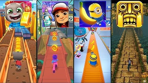 Talking Tom Gold Run vs Subway Surfers vs Minion Rush vs Temple Run – Runner Challenge! 🏃🔥