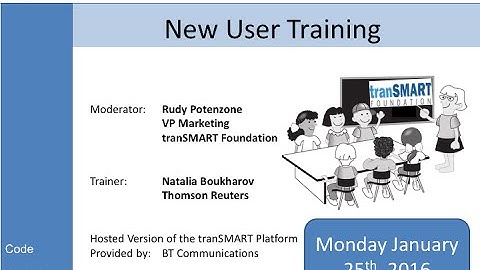 2016 tranSMART Training:  tranSMART for Beginners Jan 2016