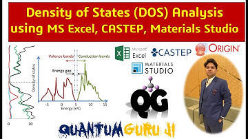Density of States (DOS) Analysis using MS Excel, CASTEP, Materials Studio || Dr. Gaurav Jhaa