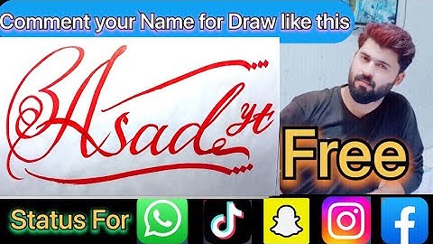 Asad yt Name Signature Calligraphy Status | How to Cursive write with cut Marker #asadyt #Asad