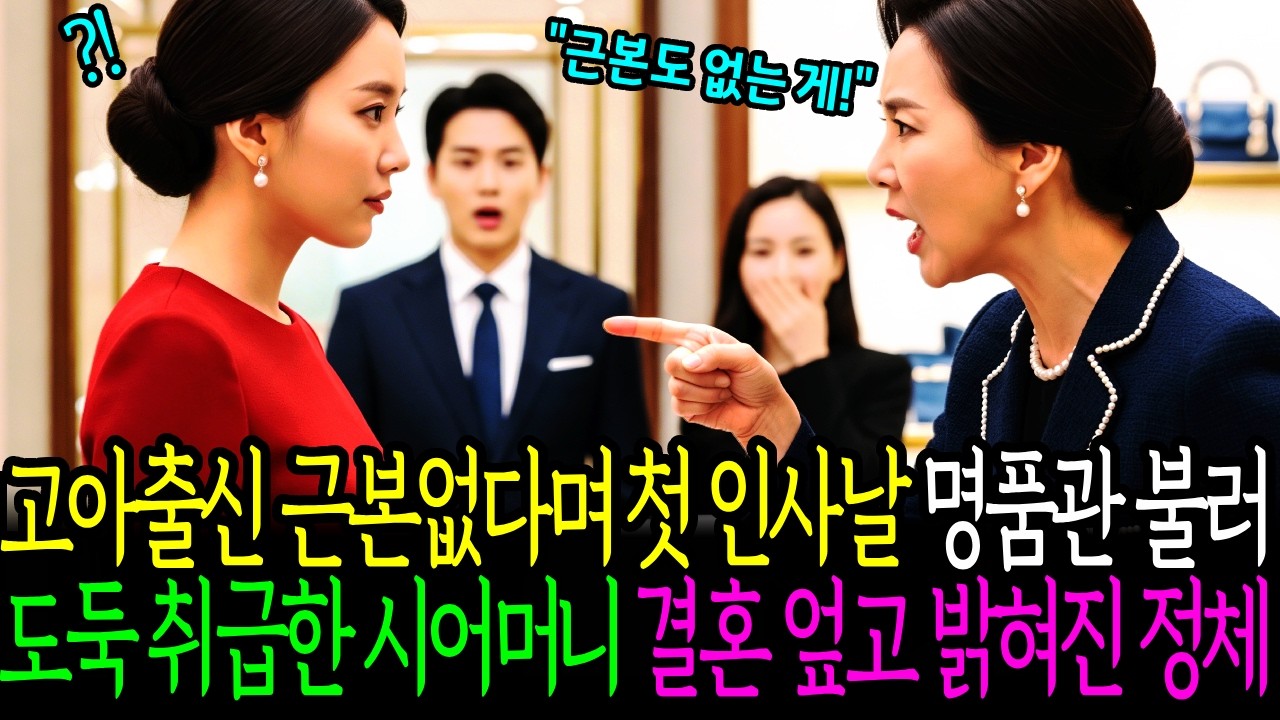고아출신 근본없다며 첫 인사날 명품관 불러 도둑 취급한 시어머니, 결혼 엎고 밝혀진 예비 며느리의 정체는..