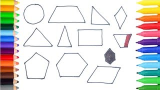 Teach Drawing to Kids | Shapes Coloring Page for Kids | Learning Math Easily Teach Drawing to Kids | Shapes Coloring Page for Kids | Learning Math Easily