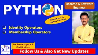 Famous PythonForEngineers12: Identity and Membership Operators-Python | ಐಡೆಂಟಿಟಿ   Operators ಇನ್ Python| Net Worth