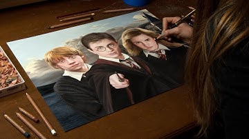 Drawing Harry Potter, Ron Weasley, and Hermione Granger