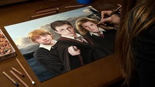 Drawing Harry Potter Ron Weasley And Hermione Granger