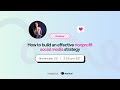 How to build an effective nonprofit social media strategy